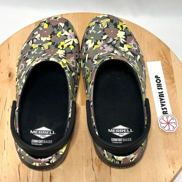 Merrell Encore Service Pro Women's Green Floral Slip On Clogs - Size W9 - Picture 8 of 10